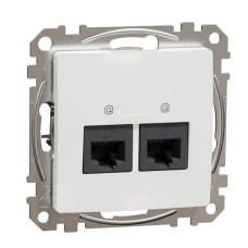 Розетка комп'ютерна Schneider Electric RJ45 подвійна внутрішня біла
