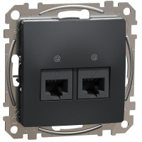 Компьютерная розетка Schneider Electric Sedna двойная внутренняя черная
