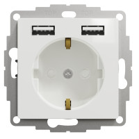 Розетка одинарная Schneider Electric Sedna с USB белая