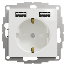 Розетка одинарна Schneider Electric Sedna з USB біла