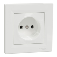 Розетка Schneider Electric Asfora EPH3000121 одинарна без заземлення біла