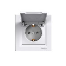 Розетка Schneider Electric Asfora EPH3100121 одинарна із заземленням та кришкою