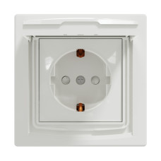 Розетка Schneider Electric Asfora EPH3100321 із заземленням та кришкою біла