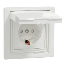 Розетка Schneider Electric Asfora EPH3100321 з кришкою, з заземленням, з захисними шторками