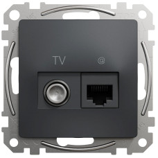 Розетка компьютерная Schneider Sedna RJ45+TV, UTP SDD114469T