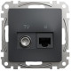 Розетка комп'ютерна Schneider Sedna RJ45+TV, UTP SDD114469T