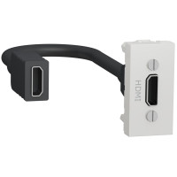 Розетка HDMI Schneider Unica 1 модуль білий NU343018