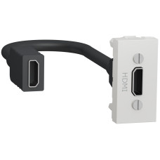 Розетка HDMI Schneider Unica 1 модуль белый NU343018