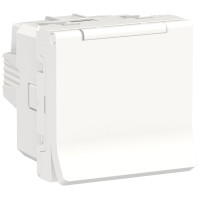 Розетка Schneider Unica 1-постова з крішкою та шторками NU303718TA