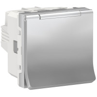 Розетка Schneider Unica 1-постова з крішкою та шторками NU303730TA