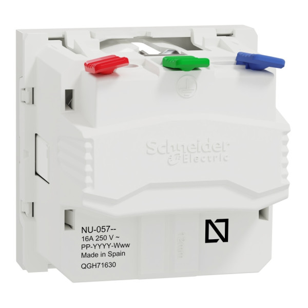 Розетка Schneider Unica 1-постова зі шторками білий NU305718