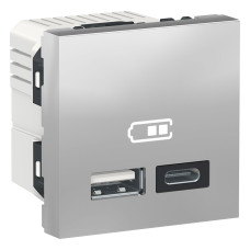 Розетка USB Schneider Unica двойная A+C 2 модуля NU301830