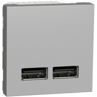 Розетка USB Schneider Unica двойная A+C 2 модуля NU341830