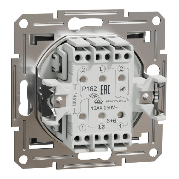 Двоклавішний перемикач Schneider Asfora самозажимний алюміній EPH0600161