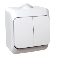 Вимикач Schneider Cedar Plus зовнішній двохклавішний білий WDE000550