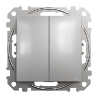 Переключатель двухклавишный Schneider Sedna Design алюминий SDD113108