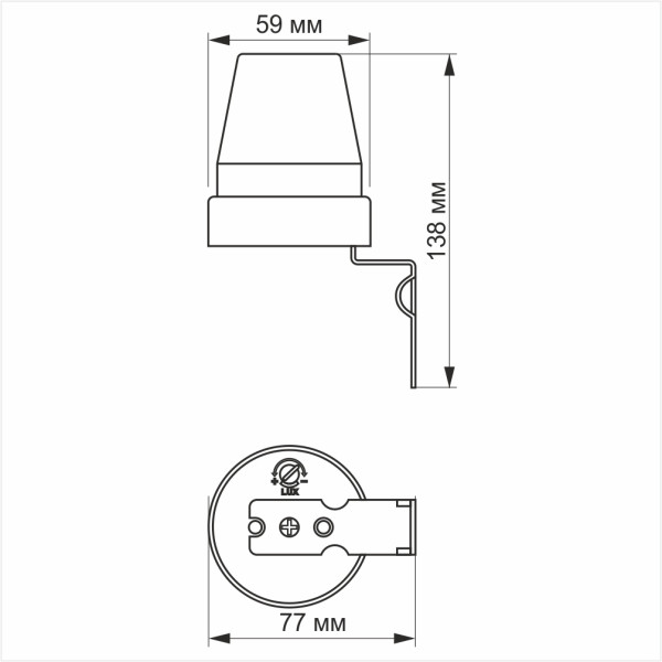 Датчик освітлення VIDEX VL-SN02 фотометричний 10A 220V