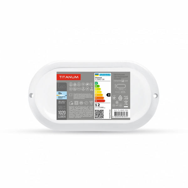 LED світильник Videx Titanum вологозахищений овальний 12W 6500K TL-BHO-126