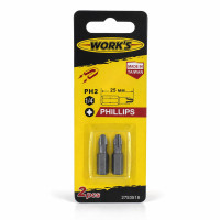 Набор бит по гипсокартону Work's PH2x25 2 шт