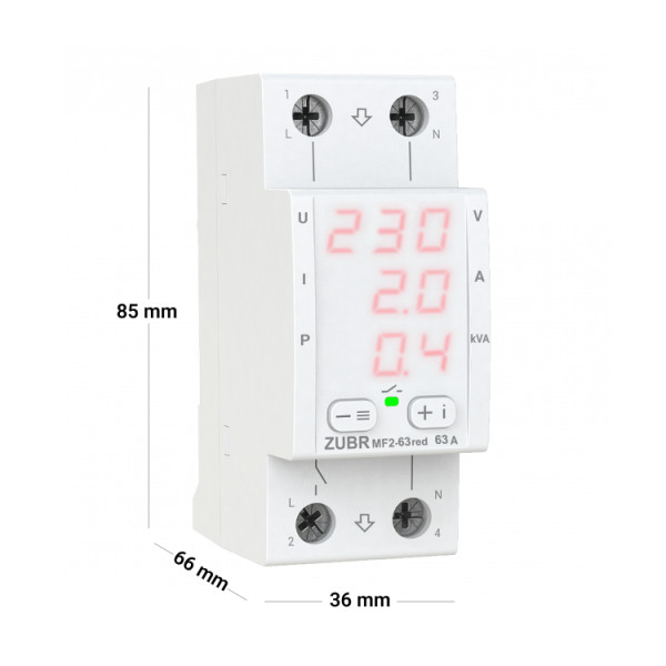 Мультифункціональне реле ZUBR MF2-63 red