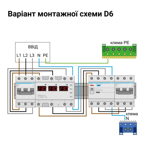 Реле напруги ZUBR D6-63 red
