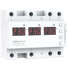 Трифазне реле контролю напруги Zubr 50А D6-50 red термозахист 