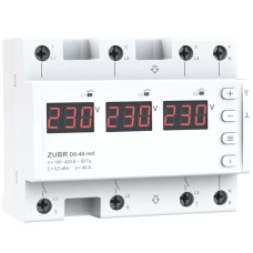 Трифазне реле контролю напруги Zubr 40А D6-40 red термозахист 