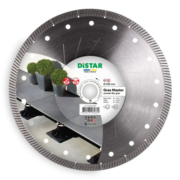 Алмазний диск Distar Gres Master 1A1R 230×1.6/1.2×10×22.23/H