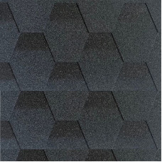 Битумная черепица SIM SHINGLE HEXAGONAL тёмный графит (2,52 м²)