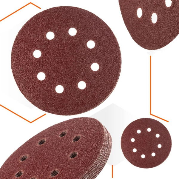 Круг шліфувальний самозачепний з отворами Polax Ø125 мм К36 54-212