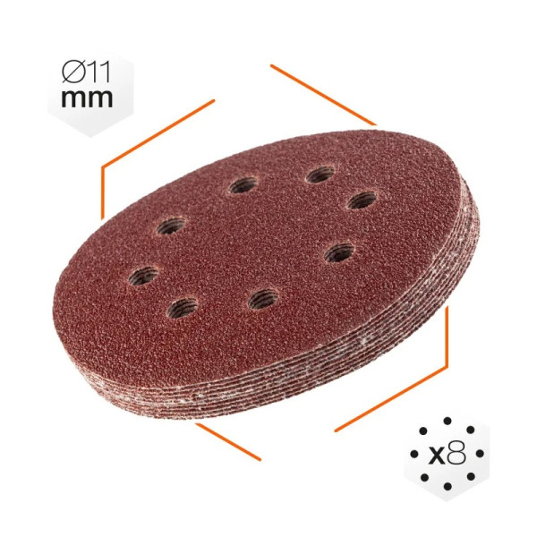 Круг шліфувальний самозачепний з отворами Polax Ø125 мм К36 54-212