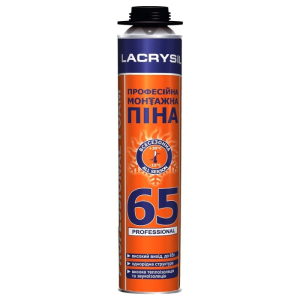 Піна монтажна професійна Lacrysil Проф 65 в/с 800 мл