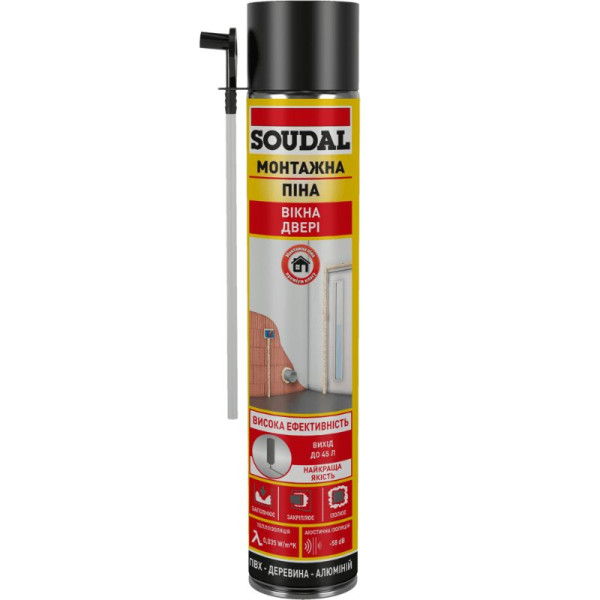 SOUDAL Soudafoam 1K 750 мл — монтажна піна ручна