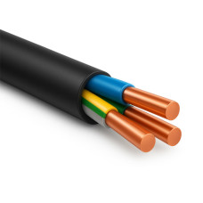 Кабель ВВГнгд (круглий) 3×6 мм², мідний, для стаціонарної проводки, ЗЗКМ