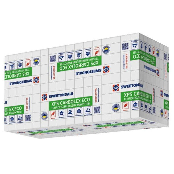 Екструдований пінополістирол CARBOLEX ECO FAS TB 100 мм (1180×580) з фрезерованою поверхнею (2×50 мм)