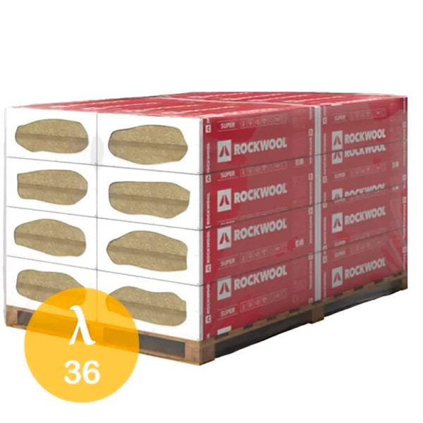 Каменная вата ROCKWOOL FRONTROCK SUPER 100 мм (1000×600, 1,8 м²) — утеплитель для фасада