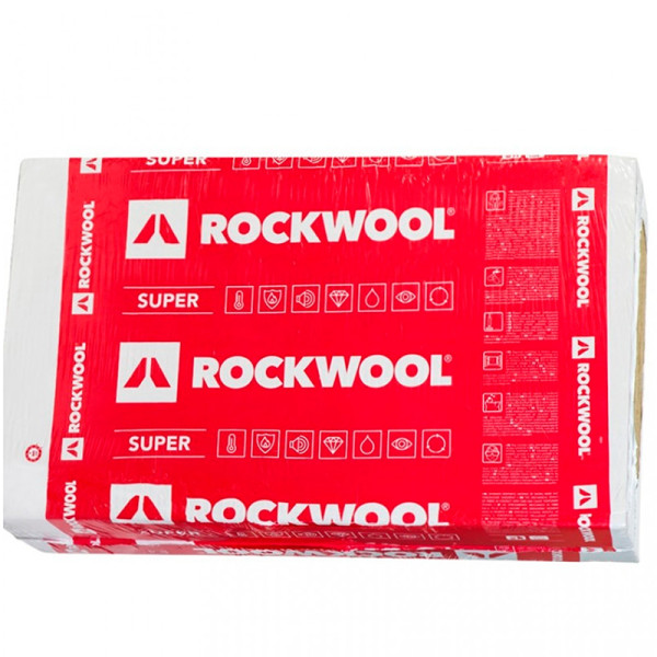 Каменная вата ROCKWOOL FRONTROCK SUPER 100 мм (1000×600, 1,8 м²) — утеплитель для фасада