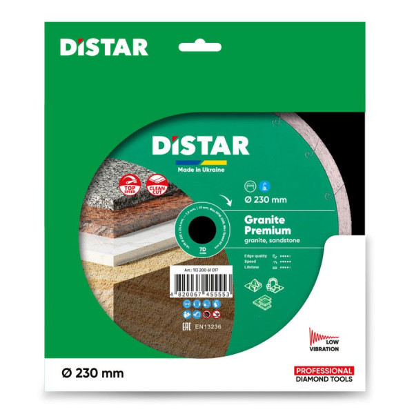 Алмазний диск Distar Granite Premium 1A1R 230×1.7×10×25.4