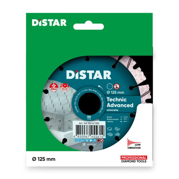 Алмазний диск Distar Technic Advanced 1A1RSS/C3 232×2,6/1,8×12×22,23-16