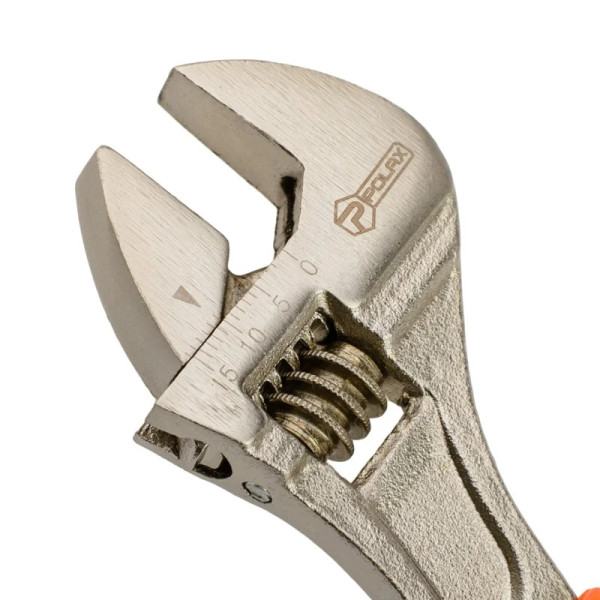 Ключ розвідний Polax з прогумованою рукояткою 150 мм (25-017)