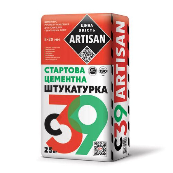 АРТИСАН С-39 Штукатурка цементна стартова, 25