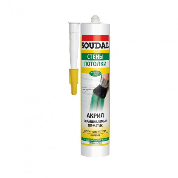 Герметик SOUDAL акриловый белый, 280мл
