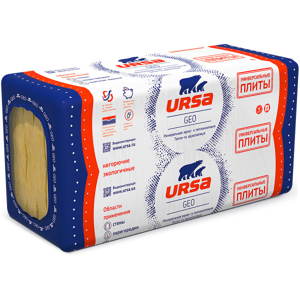 URSA (УРСА) Минеральная вата GEO Универсальная плита 1250х600х100 мм (уп. 0,45 м.куб)
