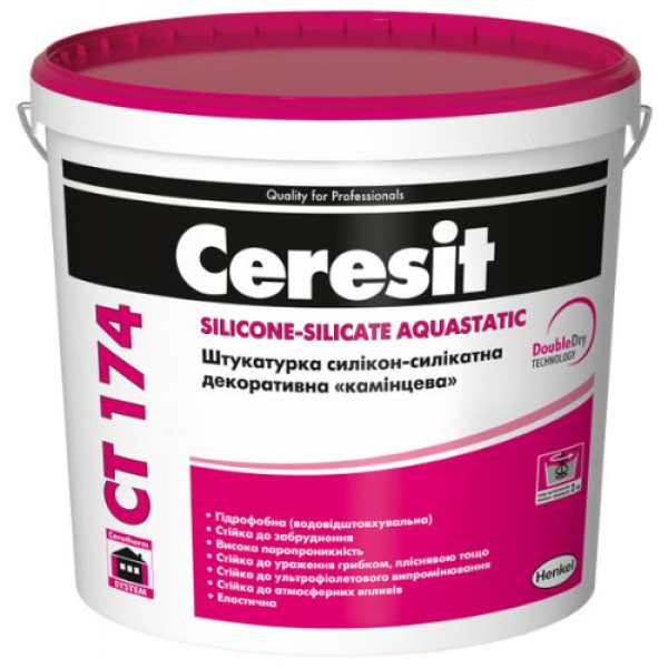 Декоративна штукатурка CERESIT CT 174 БАЗА Баранець, 1.5мм, 25кг.