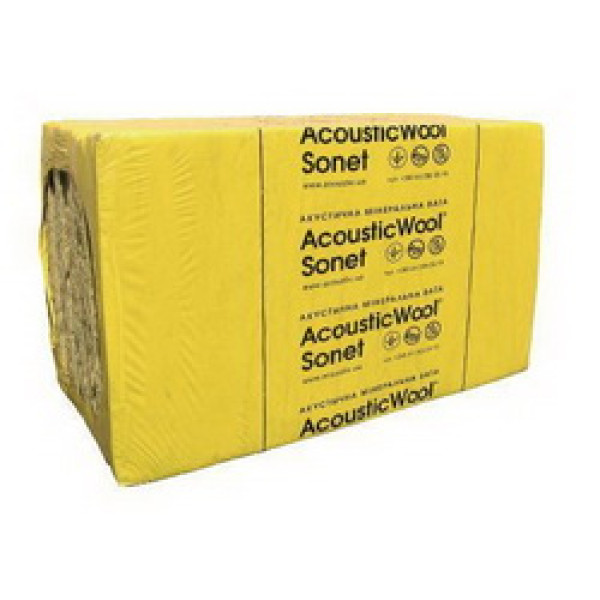 Acoustic Wool Sonet Акустическая минеральная вата 6,0 м2/упак, (1000*600*50) 48 кг/ м.куб