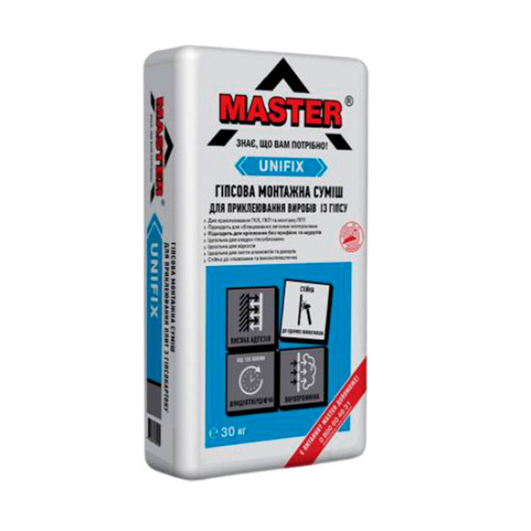 Master Unifix клей для гипсокартона и откосов 30 кг.