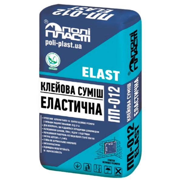 Поліпласт ПП-012 клейова суміш еластична 25 кг.