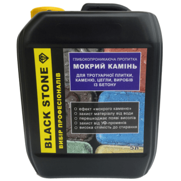 Глубокопроникающая пропитка Мокрый камень Black Stone 10 л