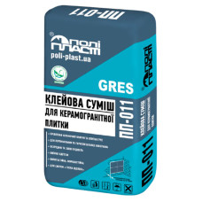 Поліпласт ПП-011 клейова суміш для керамогранітної плитки 25 кг.