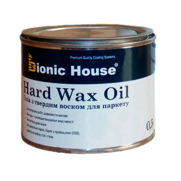 Масло для деревянных полов с твердым воском Bionic House Hard Wax Oil 0,5л.